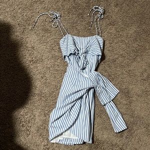 Snap skirt striped dress